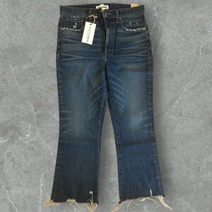 NEW - Madewell Rivet & Thread Women's Kick Out Crop Blue Jeans